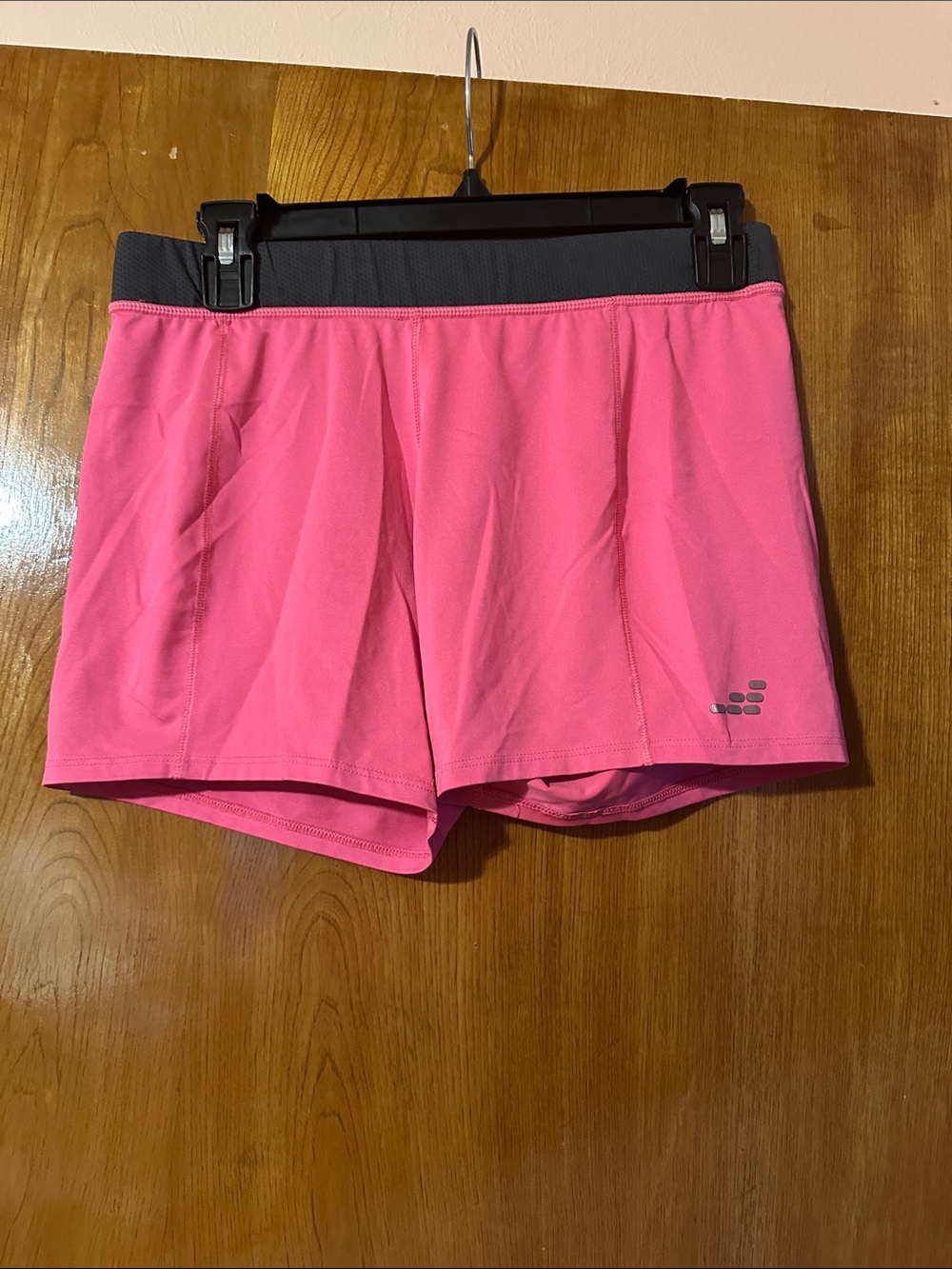 bcg Hot Pink Athletic Running Shorts with Gray Waistband